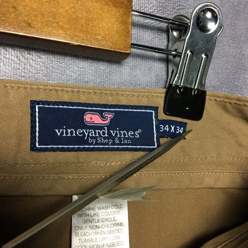 Vineyard Vines Mens‎ Slim Fit Breaker Pants size 34x34 Brown Flat Front Stretch - Picture 5 of 16